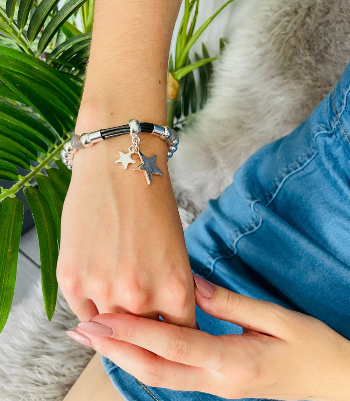 Double Star Charm Bracelet