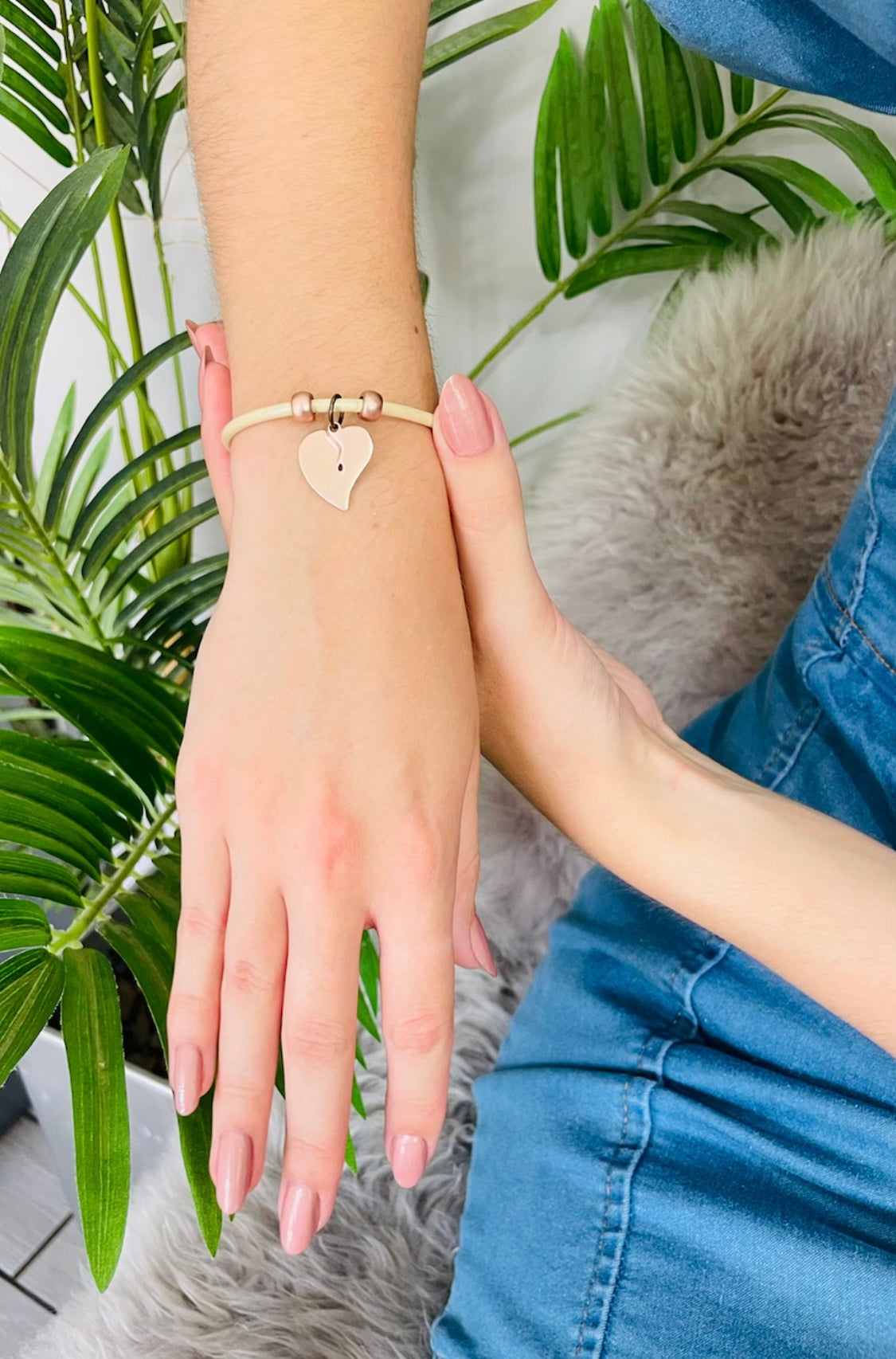 Gold Heart Charm Bracelet