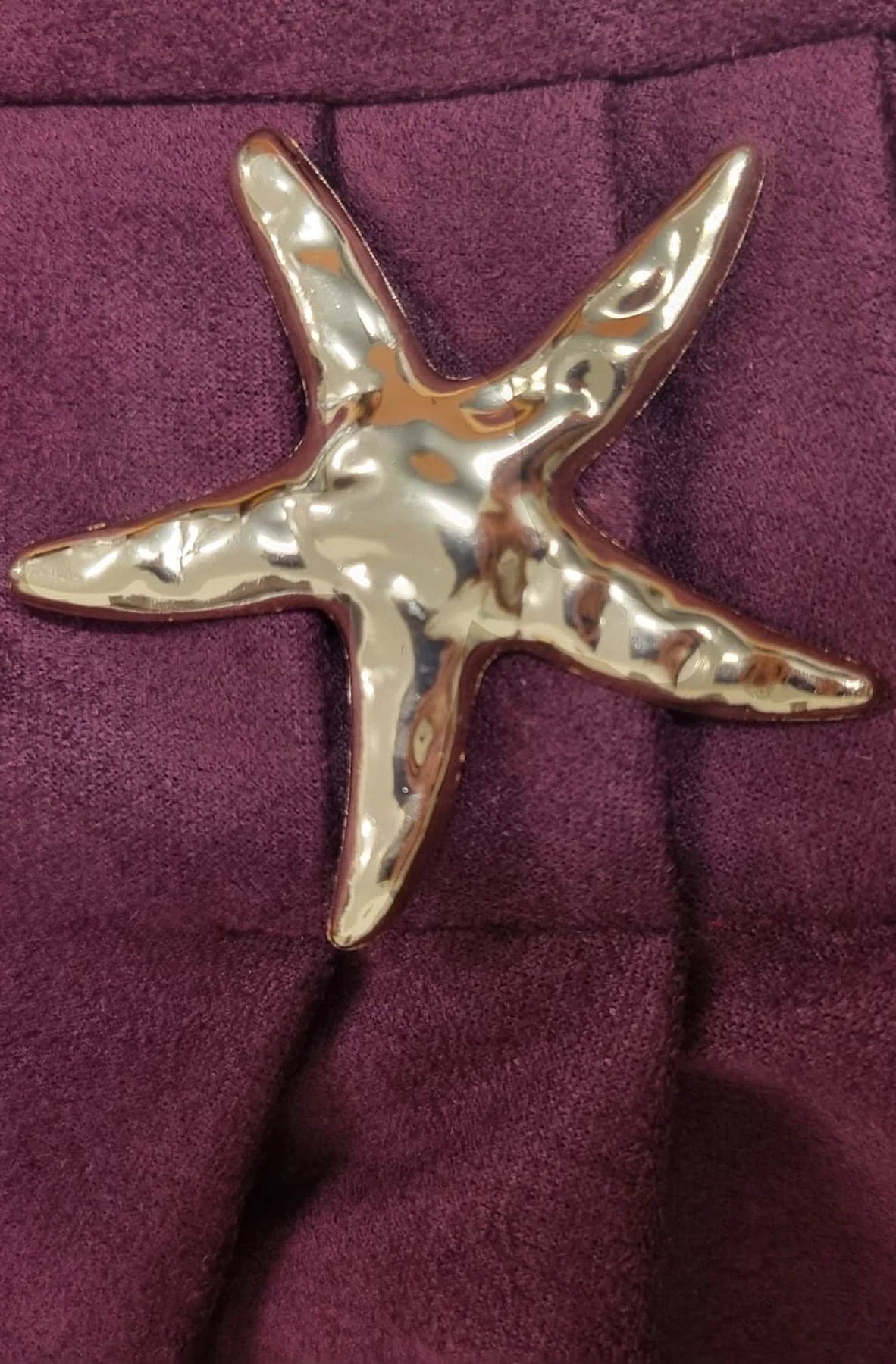 Draped Suedette Split Star Brooch Midaxi Skirt in Wine